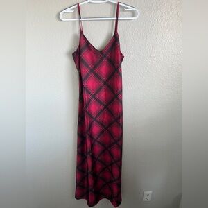 NWPT Rachel Zoe Red and Black Plaid Slip Dress XS